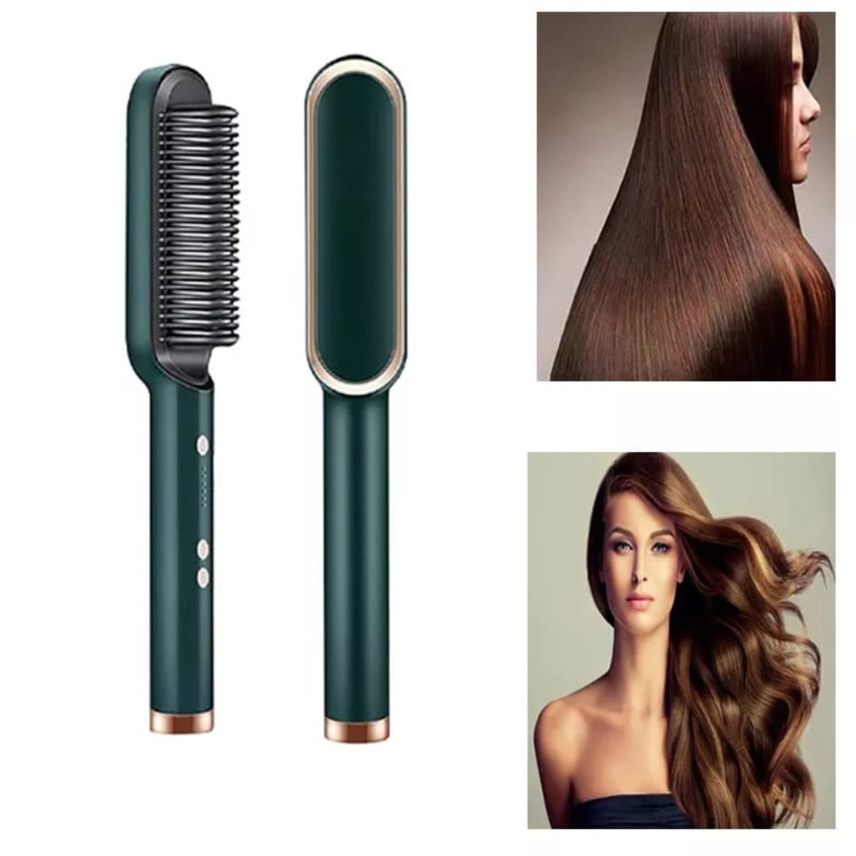 Escova secadora e modeladora de cabelo elétrica 3 em 1 bivolt.