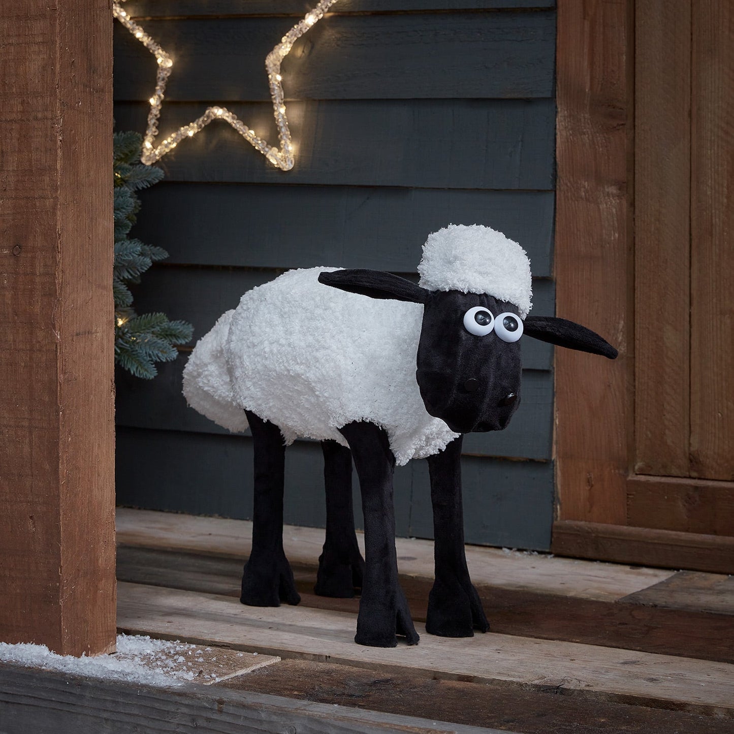 Figura de Natal Ovelha Negra iluminada ( Shaun the Sheep )