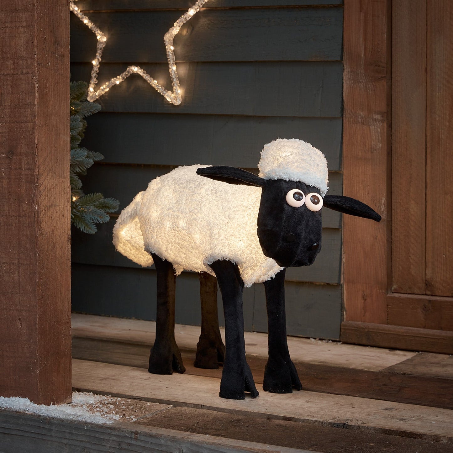 Figura de Natal Ovelha Negra iluminada ( Shaun the Sheep )