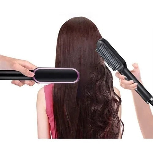 Escova secadora e modeladora de cabelo elétrica 3 em 1 bivolt.