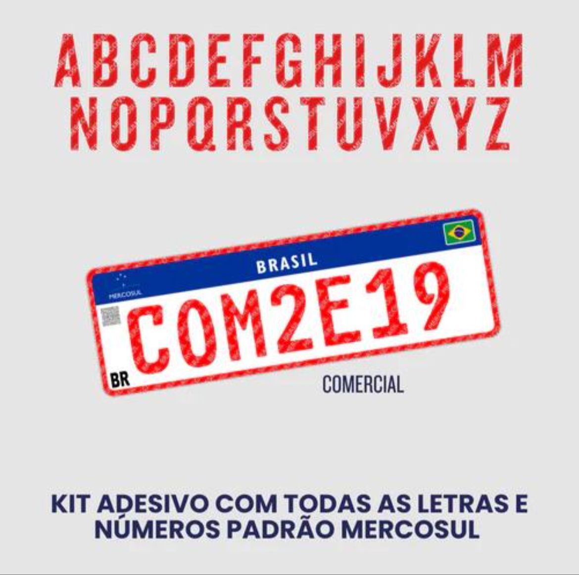 Adesivos Numerais do 0 ao 9 Para Placas de Veículos - Anti-Multa