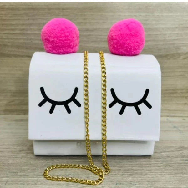 Bolsa infantil de olhinhos soninho com Pompom