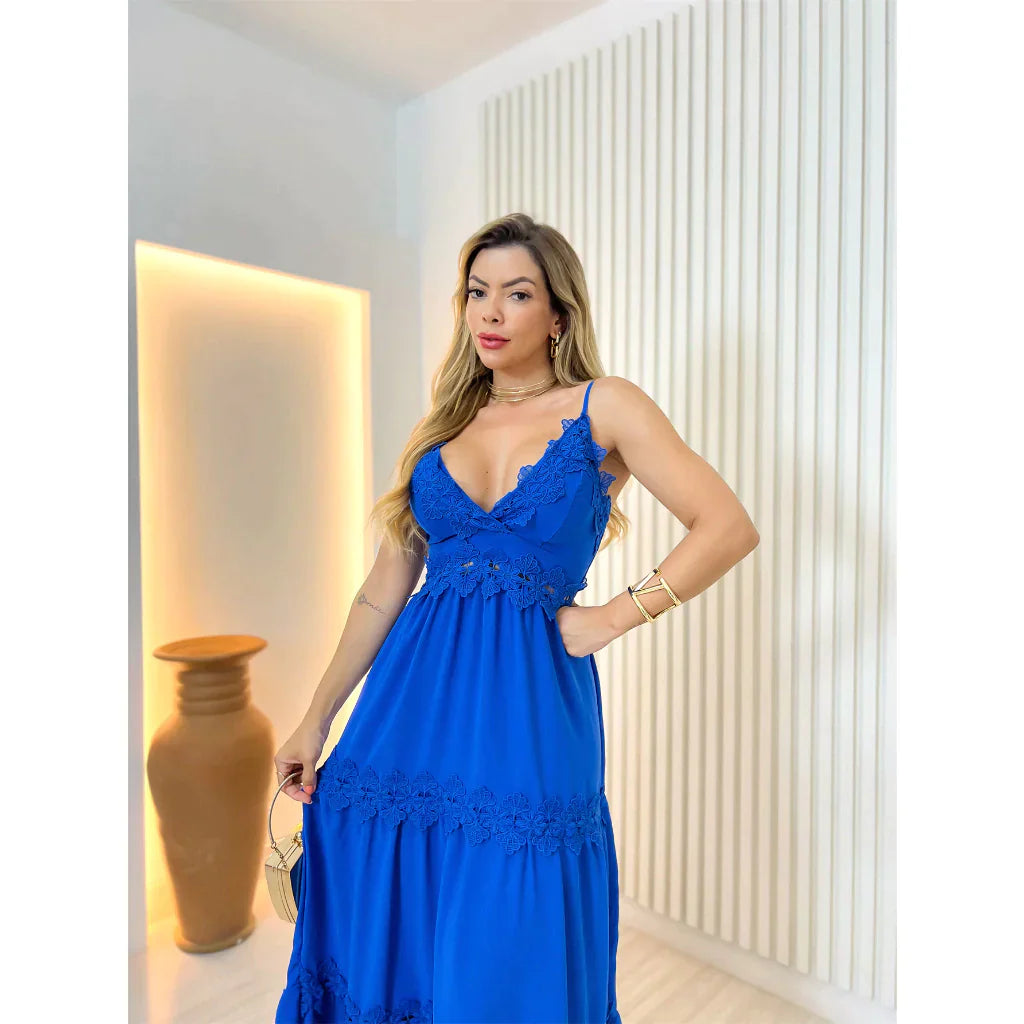 Vestido Longo Com Bojo Liso