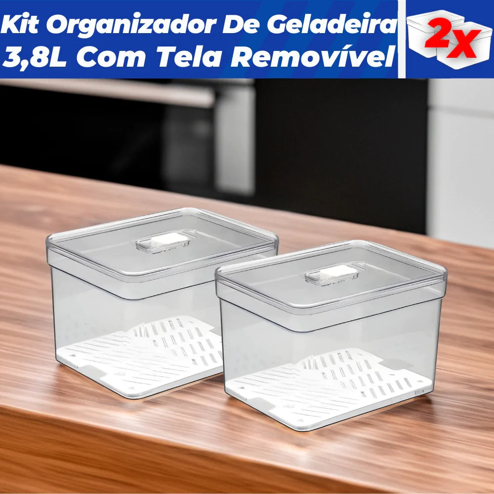 Kit 4 Organizador de Geladeira 3.8L