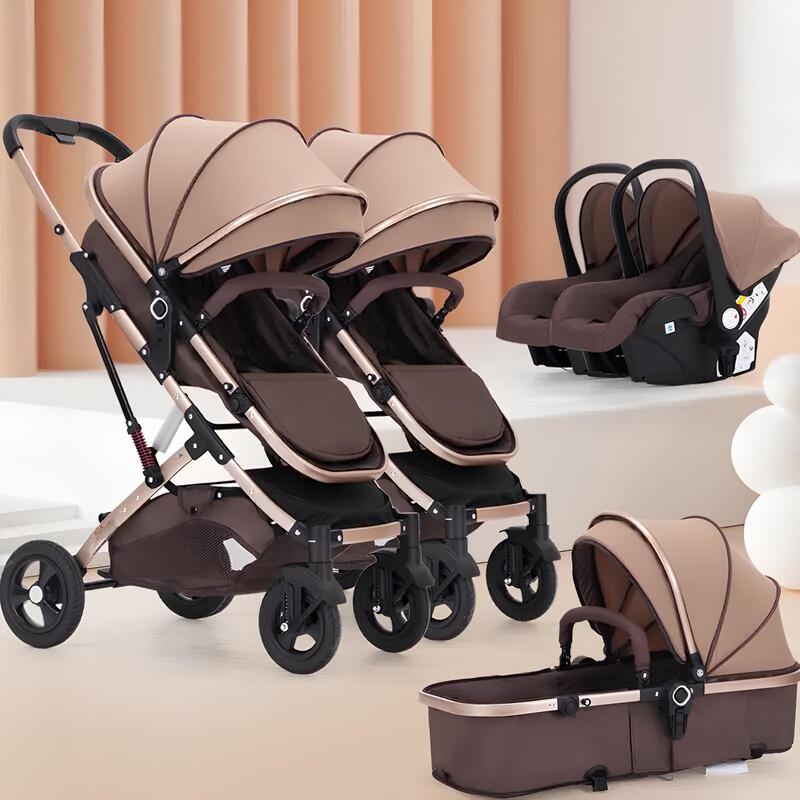 Carrinho de Bebê para Gêmeos com Bebê Conforto - Belecoo Twins